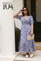 Billie Short Sleeve Organic Cotton Dress | Blue/White