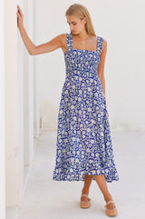 Rhianna Organic Cotton Dress | Navy/White
