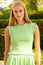 Cleo Shirred Seersucker Smocked Top | Green/Cream