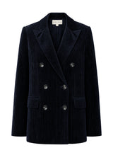 Oversized Double Breasted Corduroy Blazer | Deep Navy