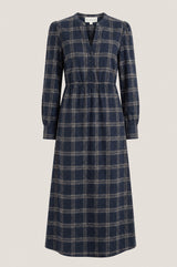 Harper Check Dress | Navy/Grey