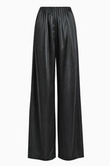 Satin Wide Leg Trouser | Grey