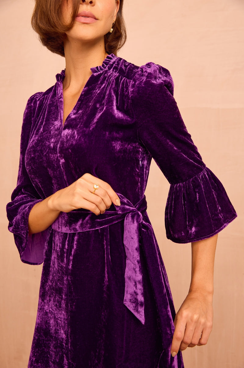 Astrid Velvet Dress | Purple