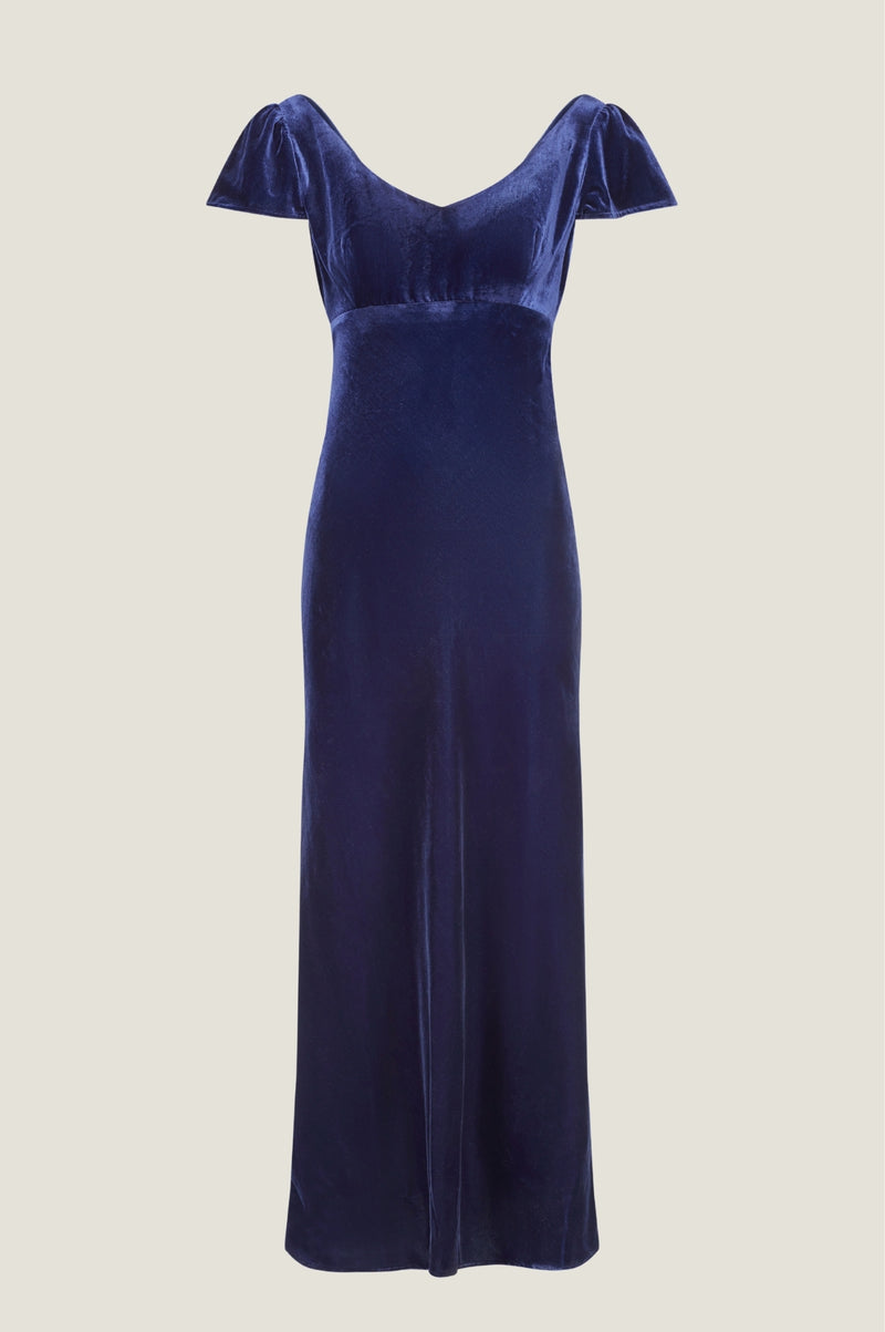 Lilah Velvet Maxi Dress | Navy
