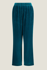 Velvet Side Stripe Trousers | Teal