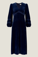 Lorna Velvet Lace Dress | Navy