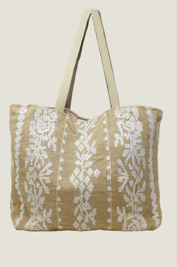 Paros Jute Bag | Natural/White