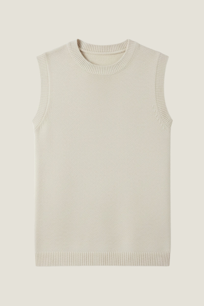 Crew Neck Rib Tank | Taupe