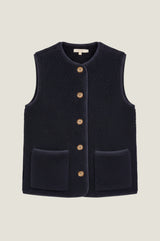 Borg Wool Blend Gilet | Navy