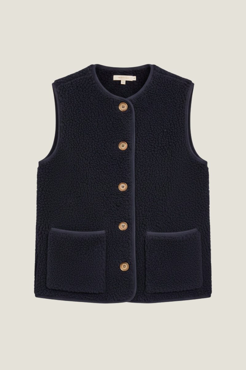 Borg Wool Blend Gilet | Navy