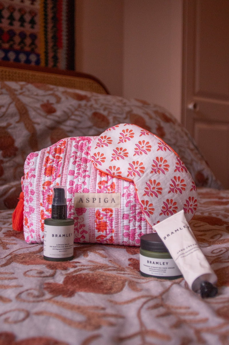 Block Print Eye Mask | Hot Coral