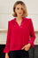 Astrid Velvet V-Neck Top | Bright Pink
