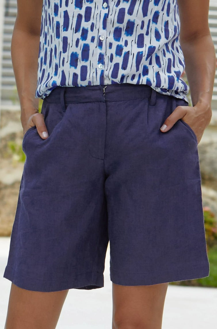Alexandra Long Linen Shorts