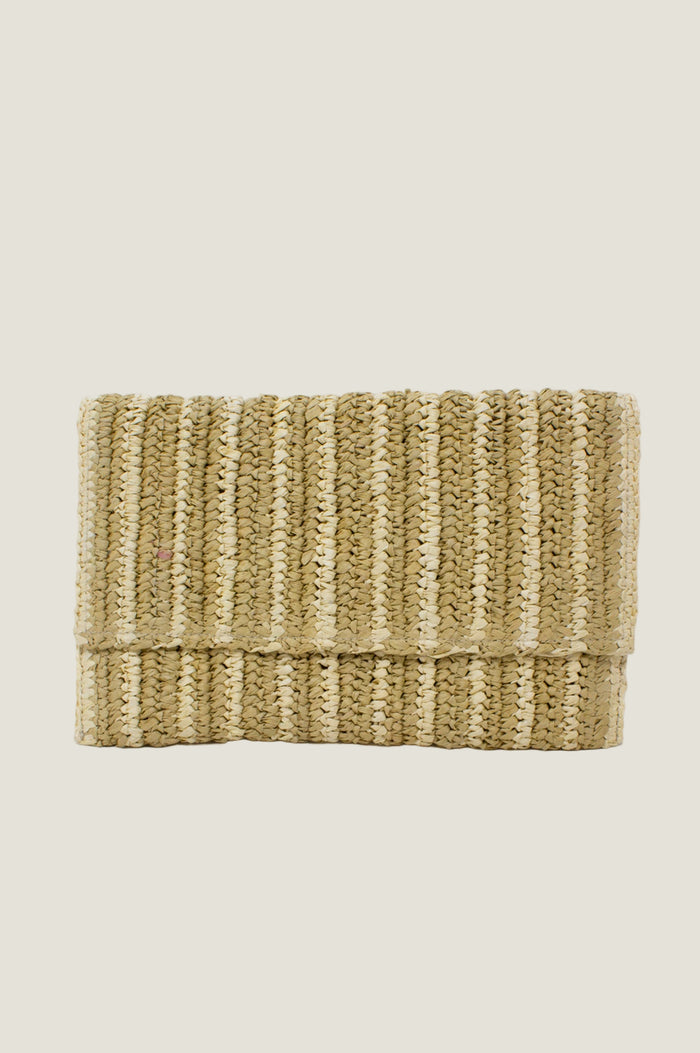 aspiga Amalfi Raffia Stripe Clutch