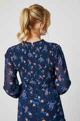 Arabelle Dress | Budding Paisley Navy/Orange