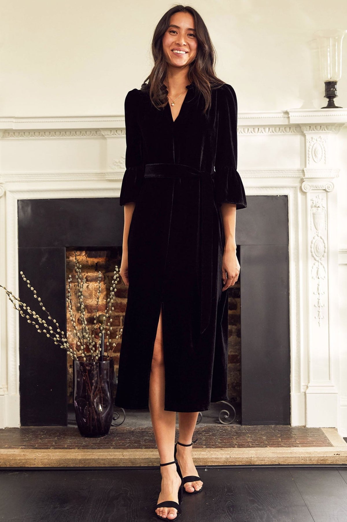 Aspiga Ladies Sustainable Astrid Velvet Dress Black