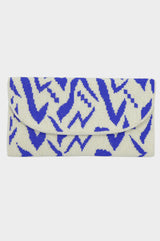 Beaded Clutch Bag | Blue/White