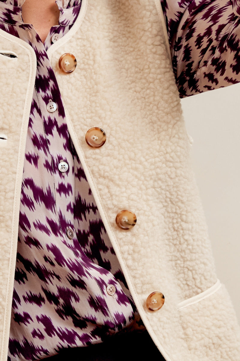 Borg Wool Blend Gilet | Cream