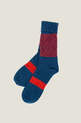 Stripe Wool Socks | Navy/Orange