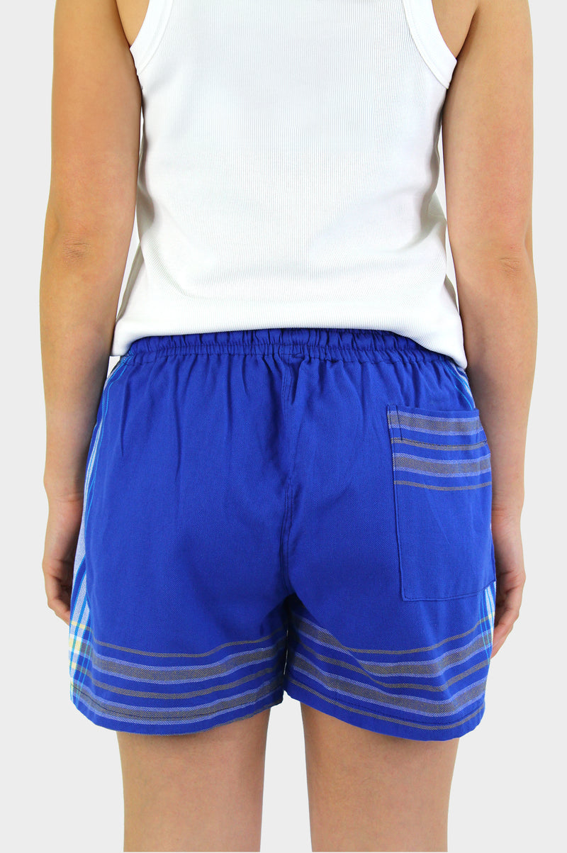 Kikoy Short Shorts | Denim Blue/White