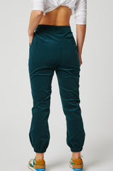 Stretch Corduroy Cuffed Jogger | Teal