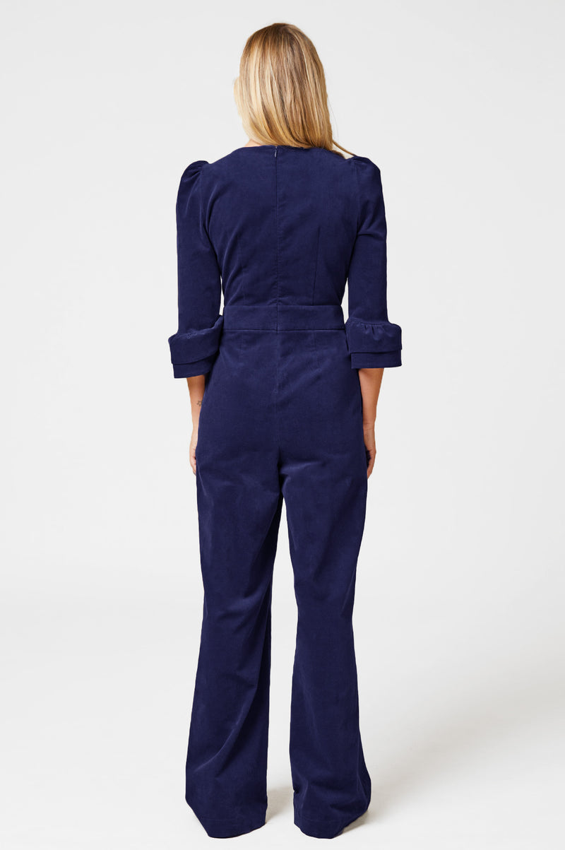 Navy corduroy jumpsuit top
