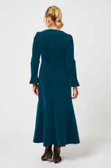 Rachel Stretch Corduroy Dress | Teal