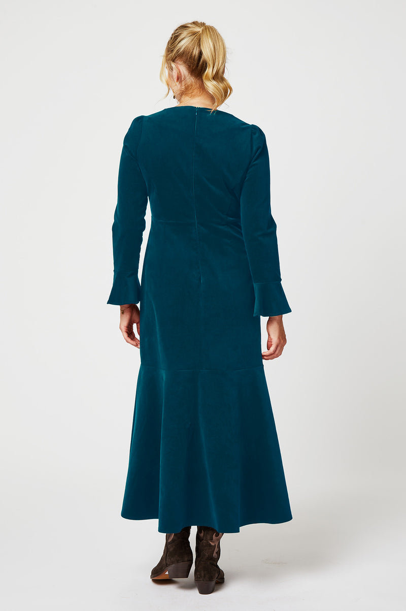 Rachel Stretch Corduroy Dress | Teal