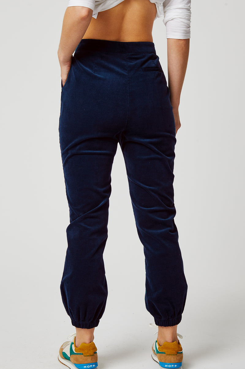 Stretch Corduroy Cuffed Jogger | Atlantic Blue