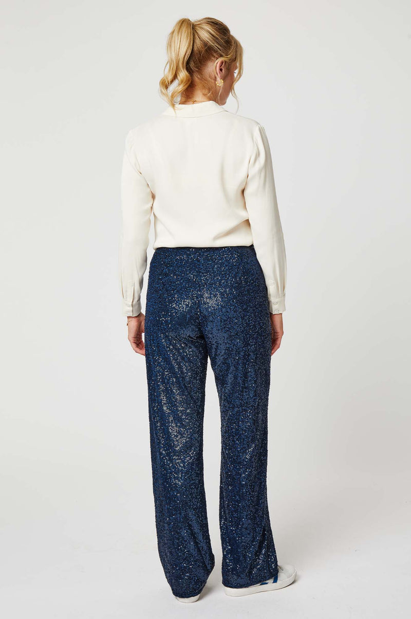 Sequin Trousers | Blue