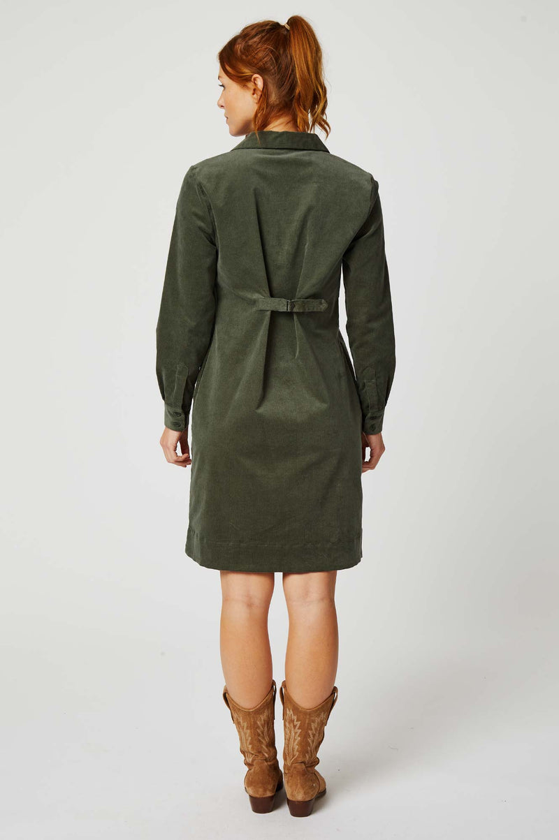 Toni Stretch Corduroy Dress | Khaki