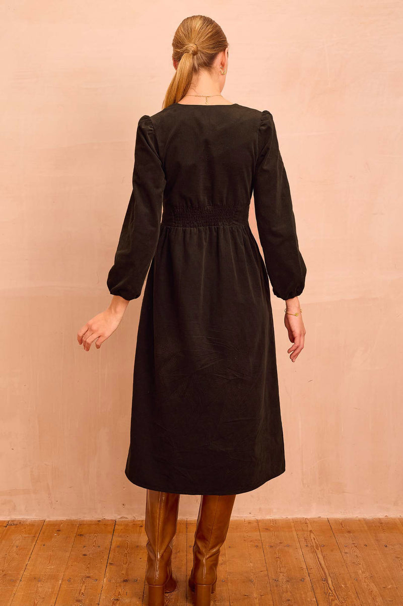 Marianne Corduroy Dress | Chocolate
