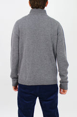 Men's Quarter Zip Jumper | Light Grey/Grey