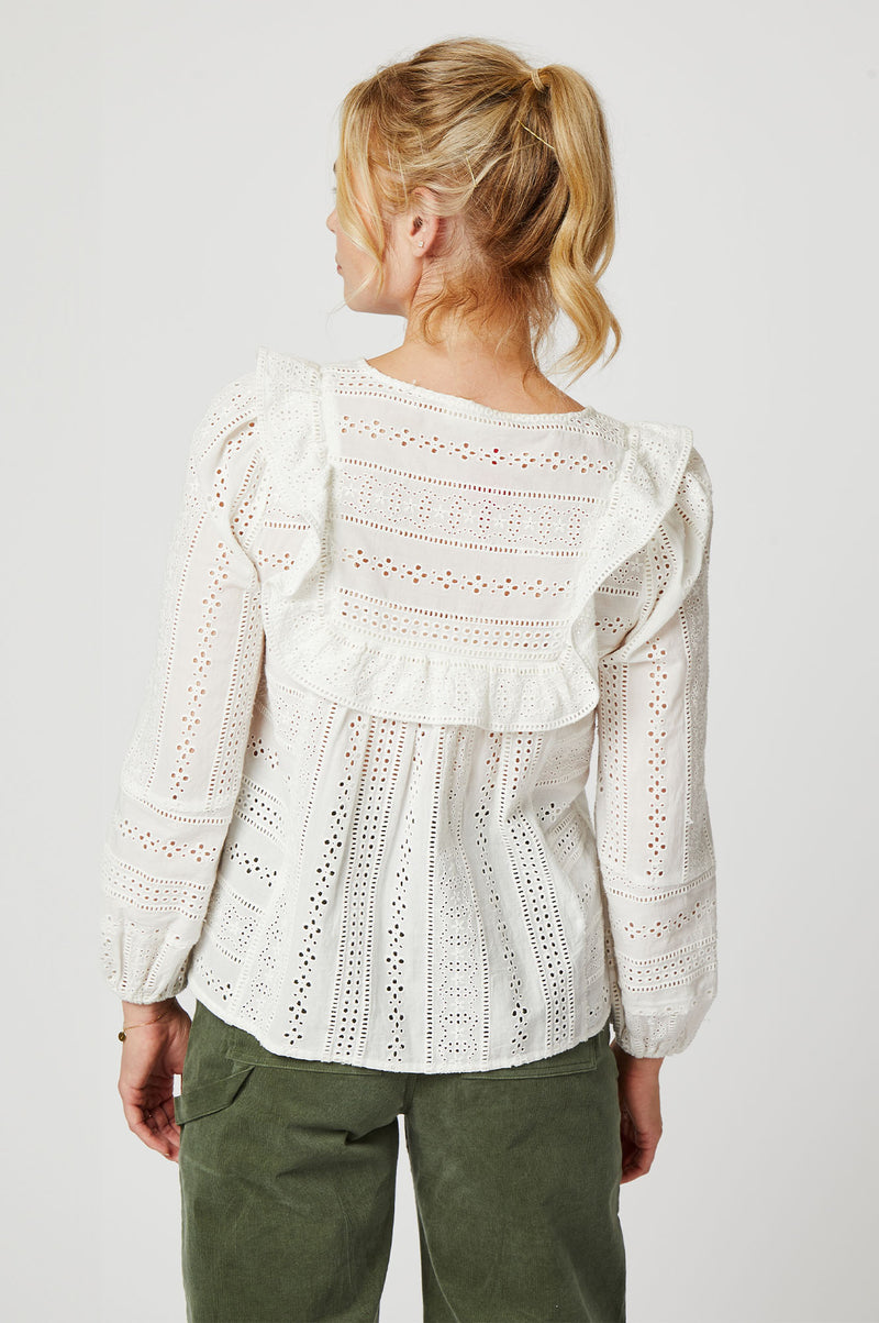 Rochelle Broderie Blouse | Off-White