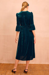 Astrid Velvet Dress | Teal