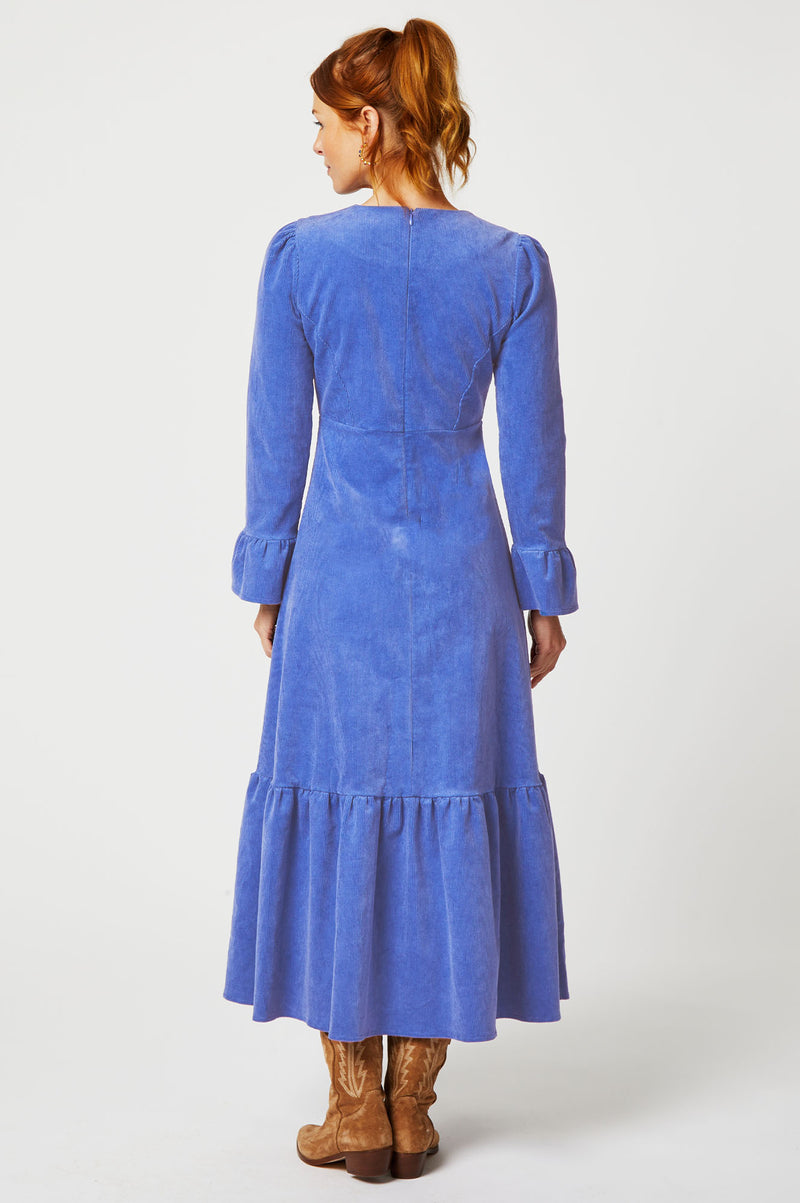 Victoria V-Neck Long Sleeve Dress | Cornflower Blue