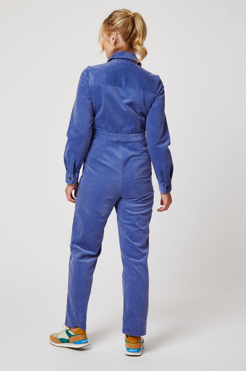Utility Stretch Corduroy Jumpsuit | Cornflower Blue