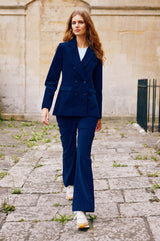 Charlie Stretch Corduroy Trousers | Atlantic Blue