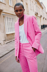 Theresa Stretch Corduroy Blazer | Pink