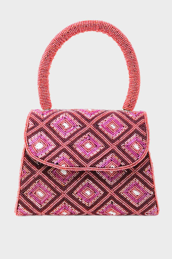 Beaded Handbag | Tonal Red/Pink