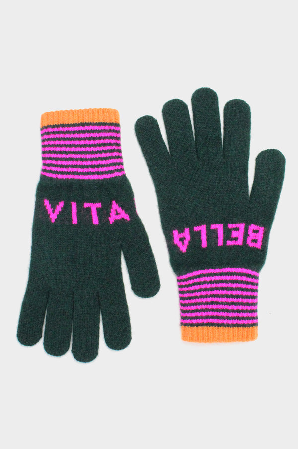 Vita Bella Gloves | Green/Fuchsia
