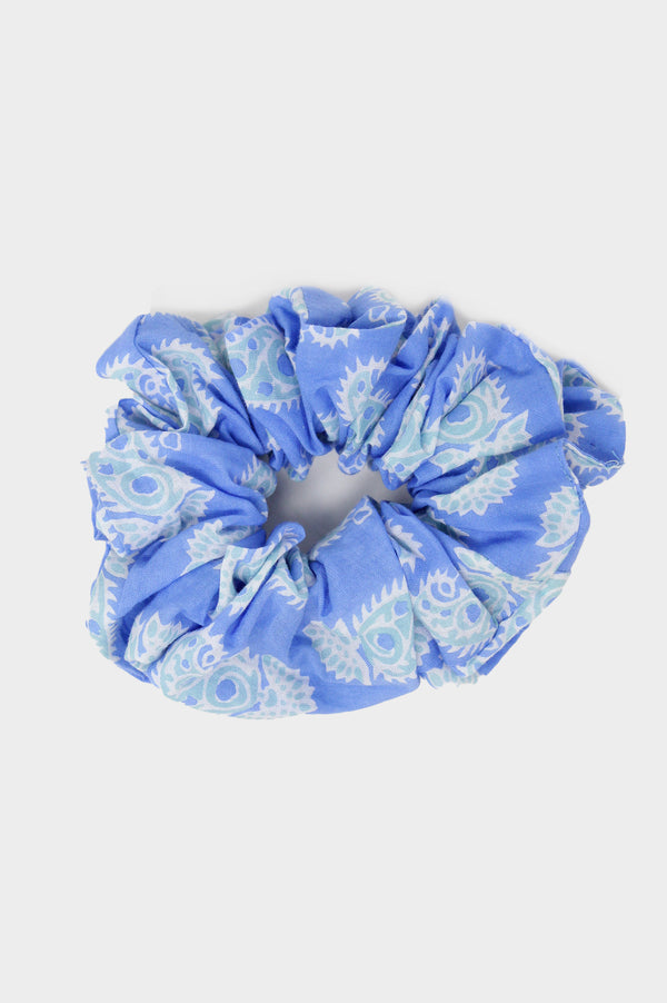 Scrunchie-Rose-Paisley-Blue