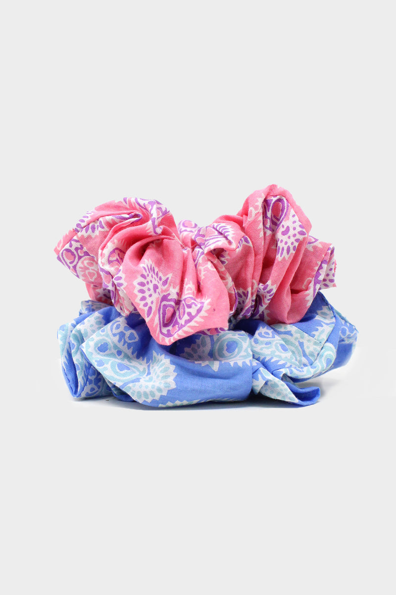 Scrunchie-Rose-Paisley-Blue