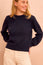 Alpaca Blend Puff Sleeve Jumper | Navy