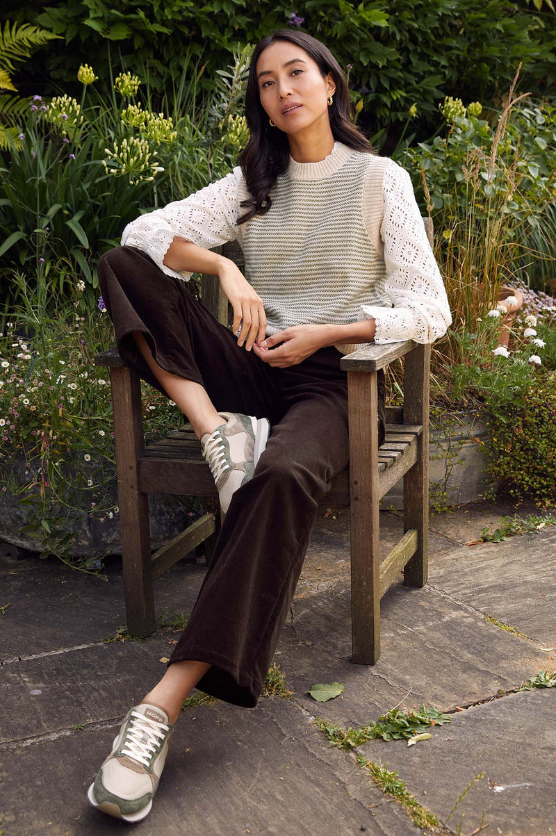 Brooke Stretch Corduroy Trouser | Chocolate