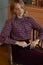 Printed Frill Collar Blouse | Burgundy
