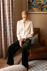 Frill Detail Satin Blouse | Champagne