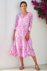 Hayden-Dress-Ornate-Flower-Pink/White
