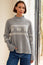 Cashmere Blend Fairisle Funnel Neck Jumper  | Grey/Cream