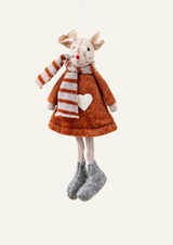 Girl Felt Mouse | Grey/Orange